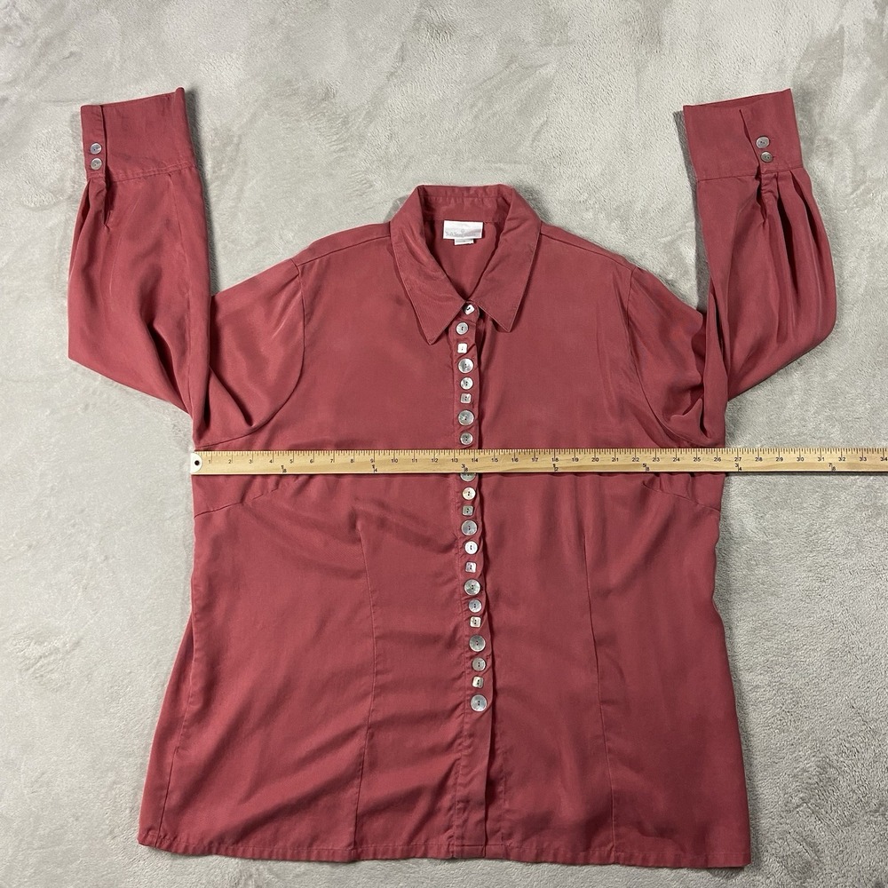 Soft Surroundings 100% Tencel Button Up Blouse Women's 3X Pink Lagenlook Artsy M - Picture 7 of 11